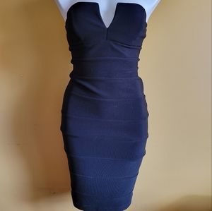 Emerald Sundae Black Strapless Bodycon Dress Size Small